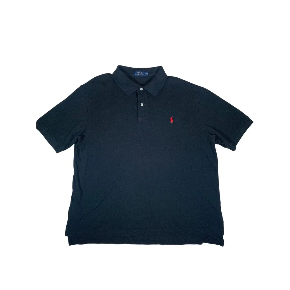 Polo Ralph Lauren Polo Shirt Mens 2XB Black Excellent Short Sleeve Mesh